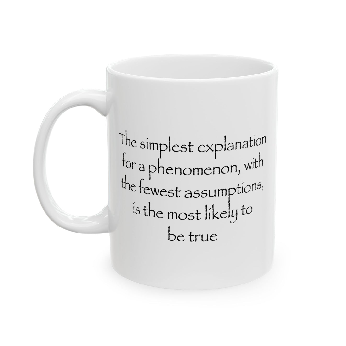 Occam's Razor Coffee Mug - Double Sided White Ceramic 11oz by TheGlassyLass.com