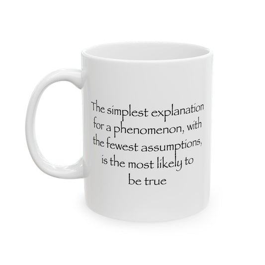 Occam's Razor Coffee Mug - Double Sided White Ceramic 11oz by TheGlassyLass.com