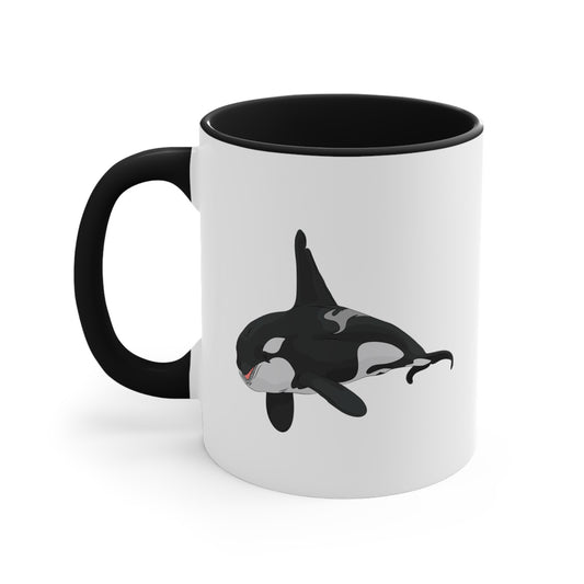 Orca Killer Whale Coffee Mug - Double Sided Black Accent White Ceramic 11oz by TheGlassyLass.com