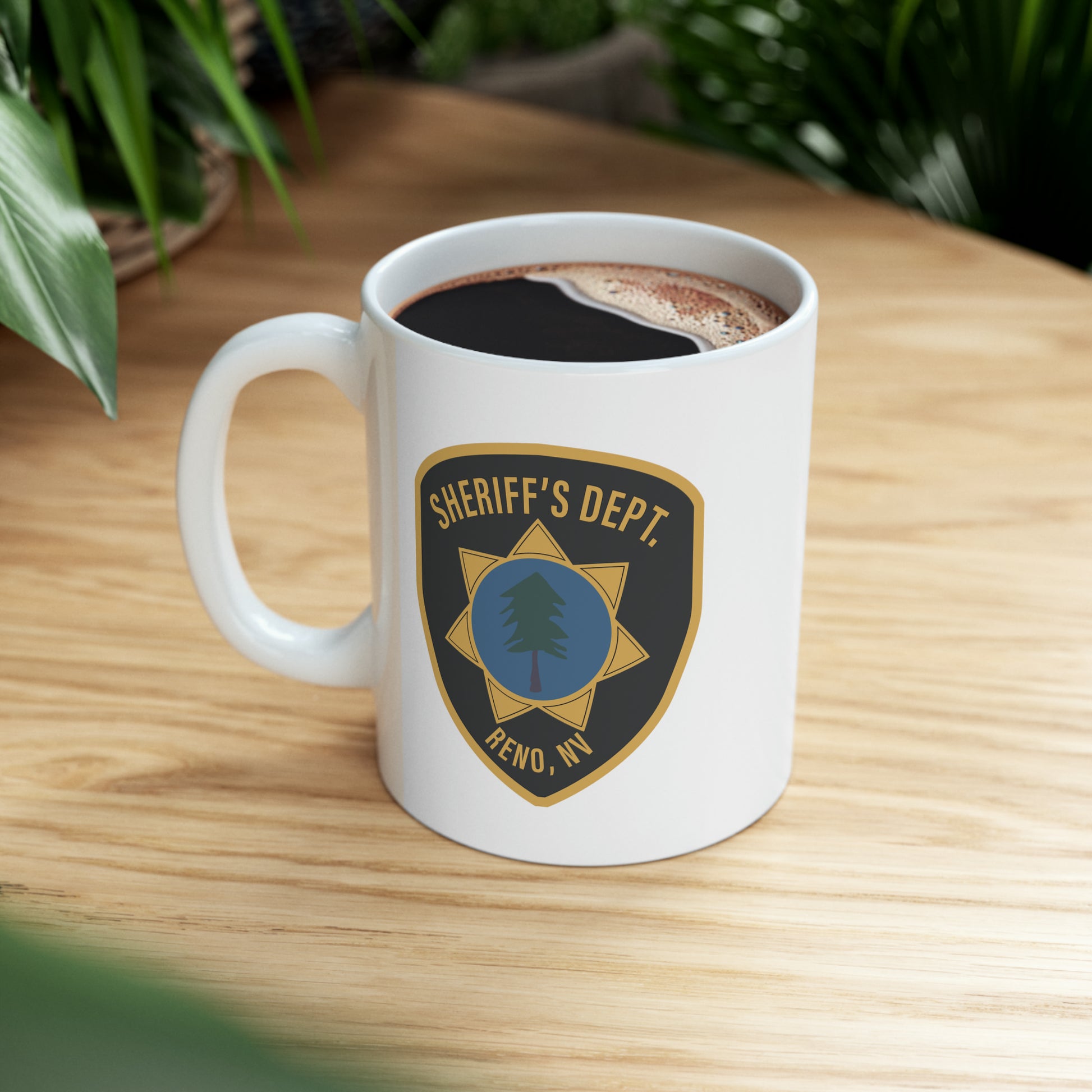 Reno Sheriff's Department Coffee Mug - Double Sided White Ceramic 11oz by TheGlassyLass.com