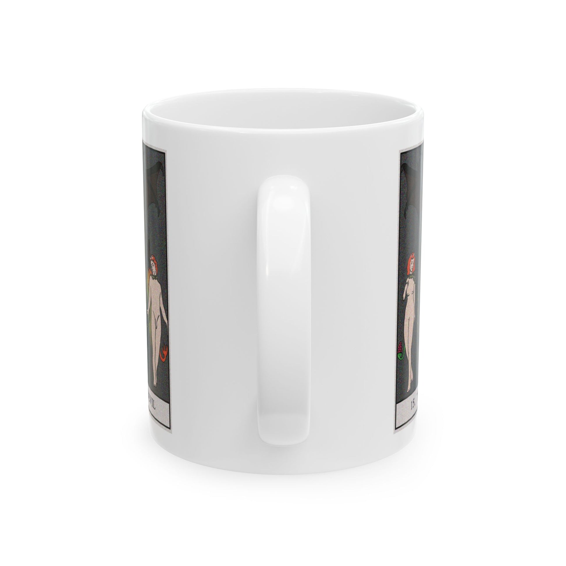 The Devil Tarot Card Coffee Mug - Double Sided Print, White Ceramic, 11oz by TheGlassyLass.com