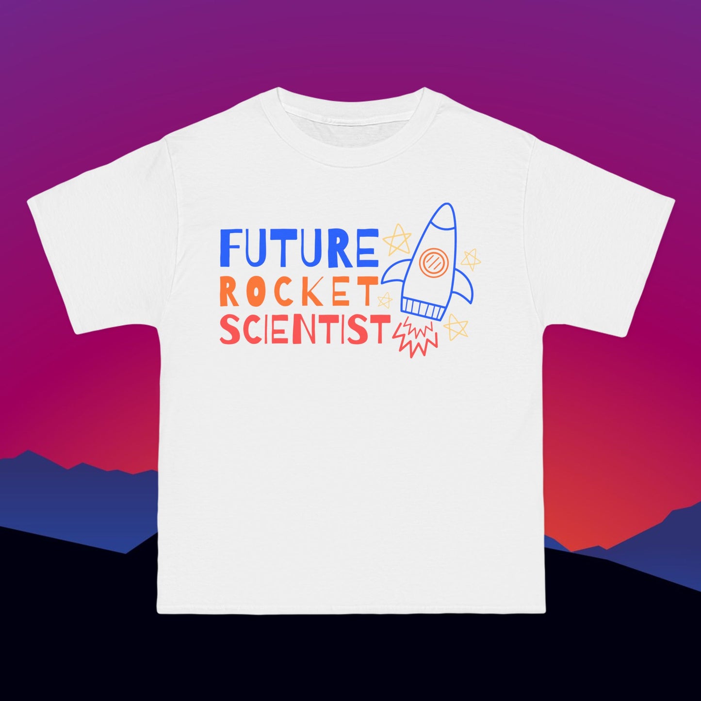 Future Rocket Scientist T-Shirt: (Hanes Beefy-T 100% Preshrunk Cotton Custom Printed by TheGlassyLass.com