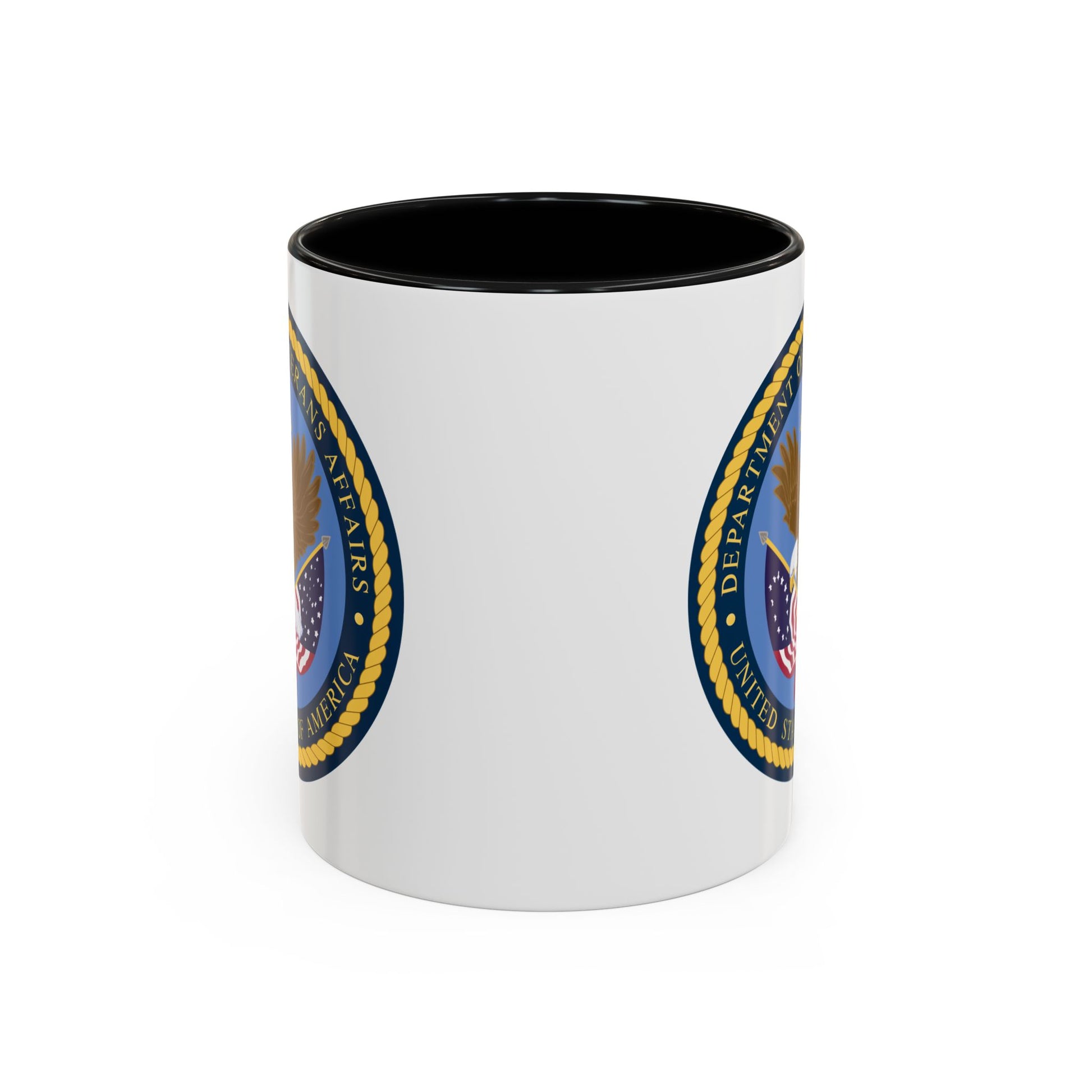 US Department of Veterans Affairs Coffee Mug - Double Sided Print, Black Accent White Ceramic, 11oz by TheGlassyLass.com