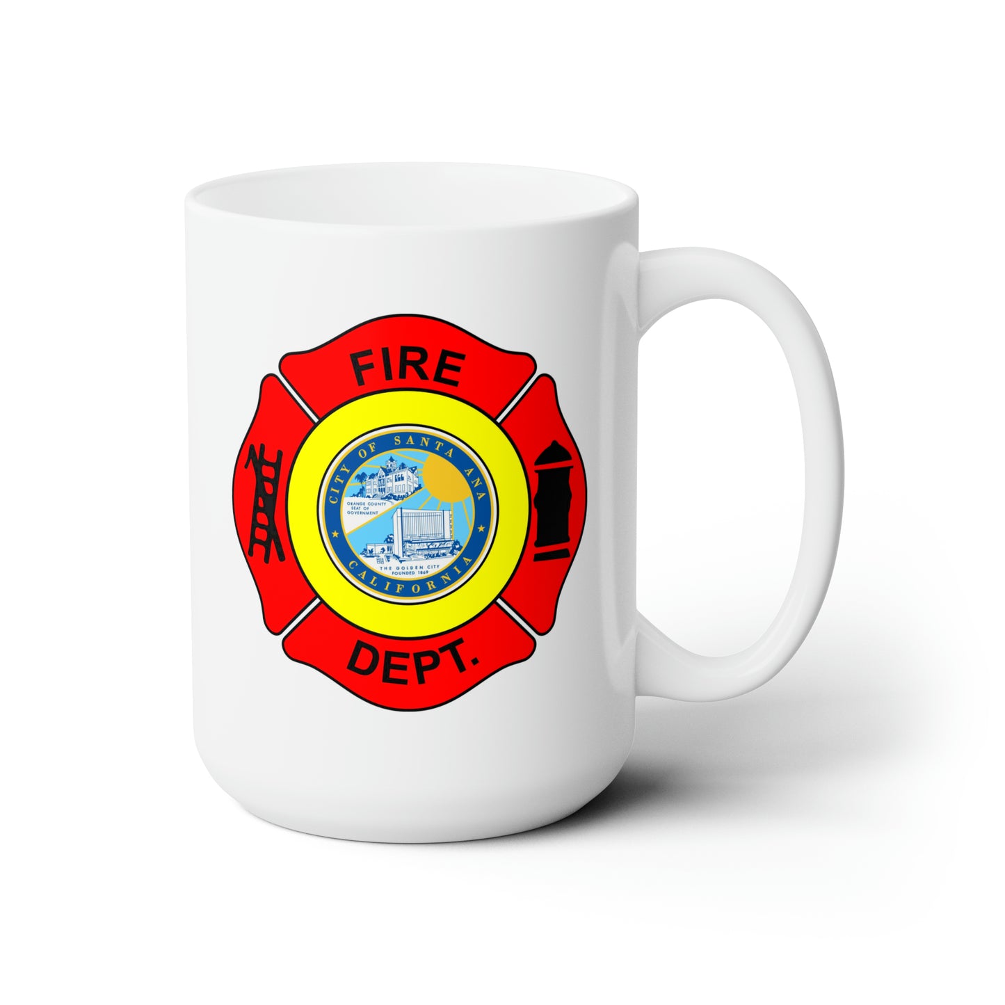 Santa Ana Fire Department Coffee Mug - Double Sided White Ceramic 15oz by TheGlassyLass.com