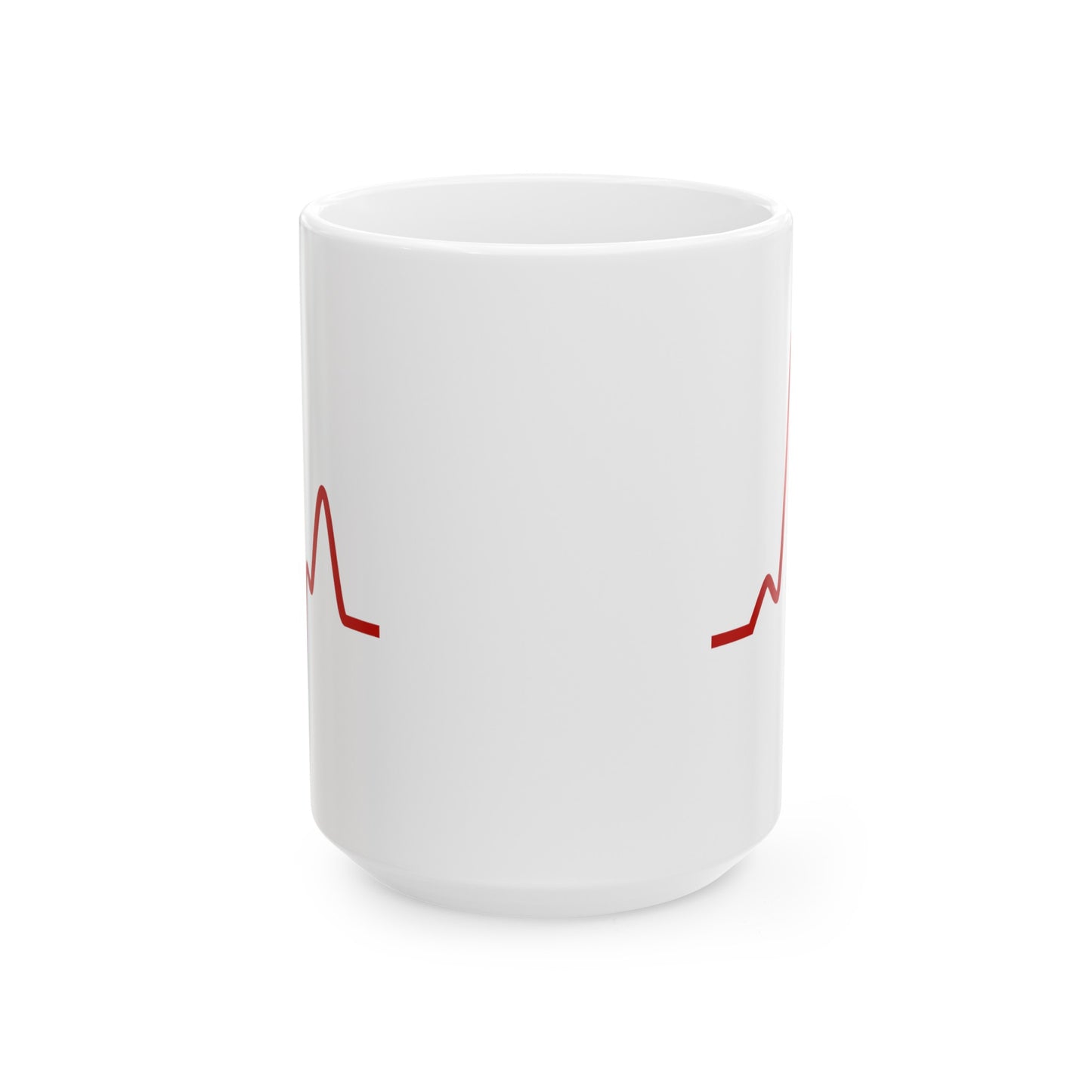 Sine Wave Coffee Mug - Double Sided White Ceramic 15oz by TheGlassyLass.com