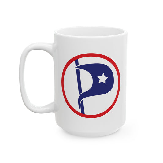 US Pirate Party Coffee Mug - Double Sided White Ceramic 15oz by TheGlassyLass.com