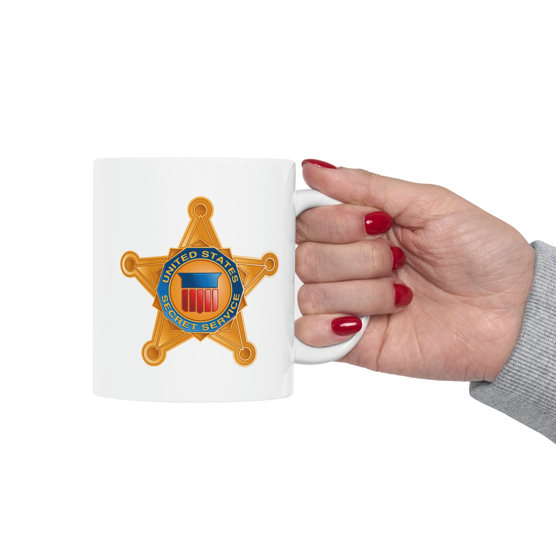 US Secret Service Coffee Mug - Double Sided White Ceramic 11oz by TheGlassyLass.com