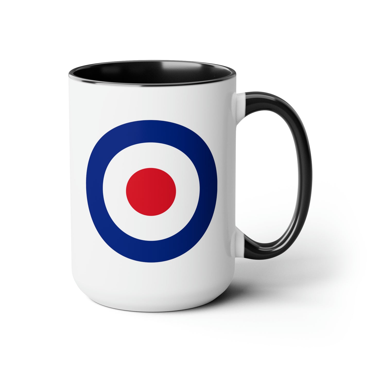 RAF Royal Air Force Roundel Coffee Mug - Double Sided Black Accent Ceramic 15oz - by TheGlassyLass.com