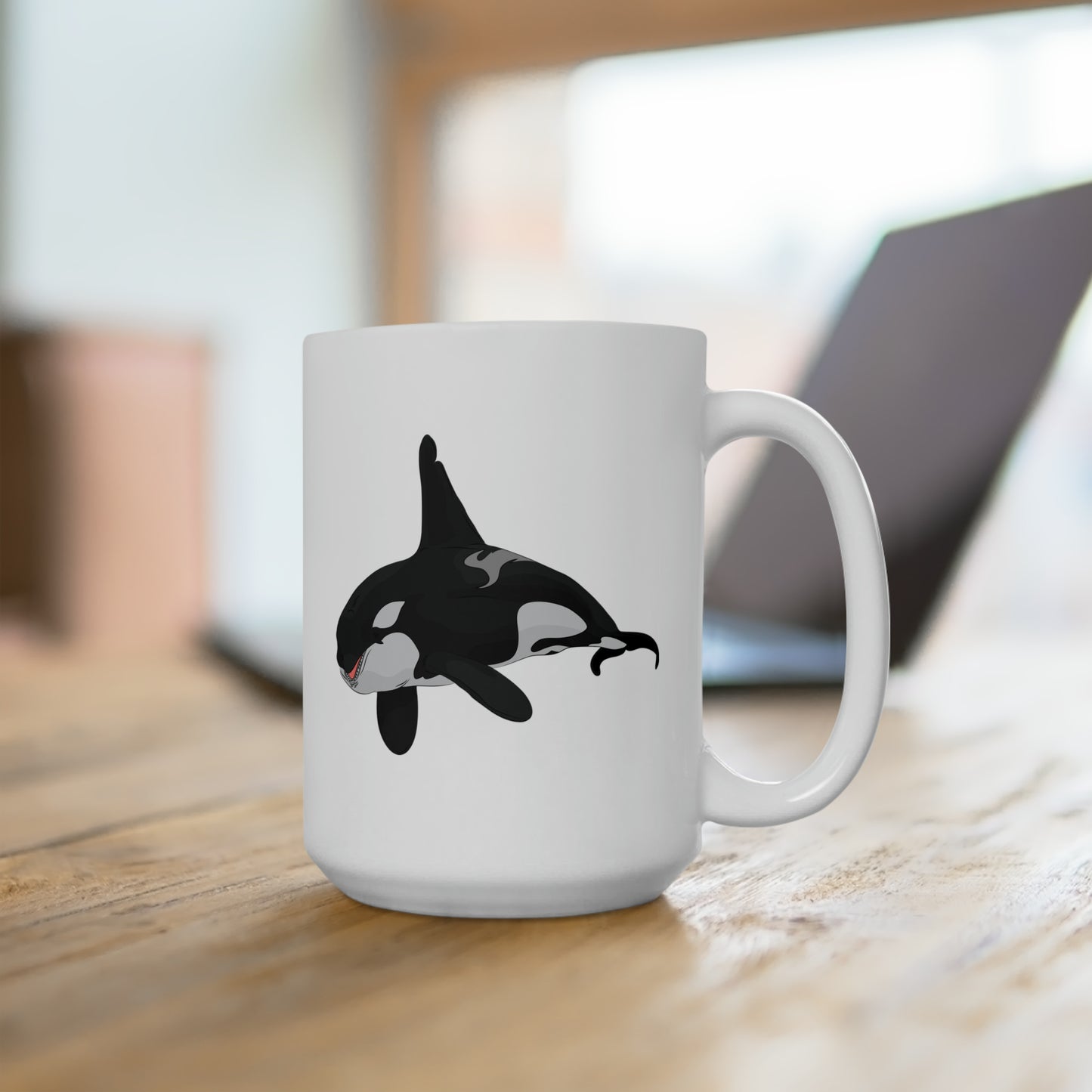 Orca Killer Whale Coffee Mug - Double Sided White Ceramic 15oz by TheGlassyLass.com