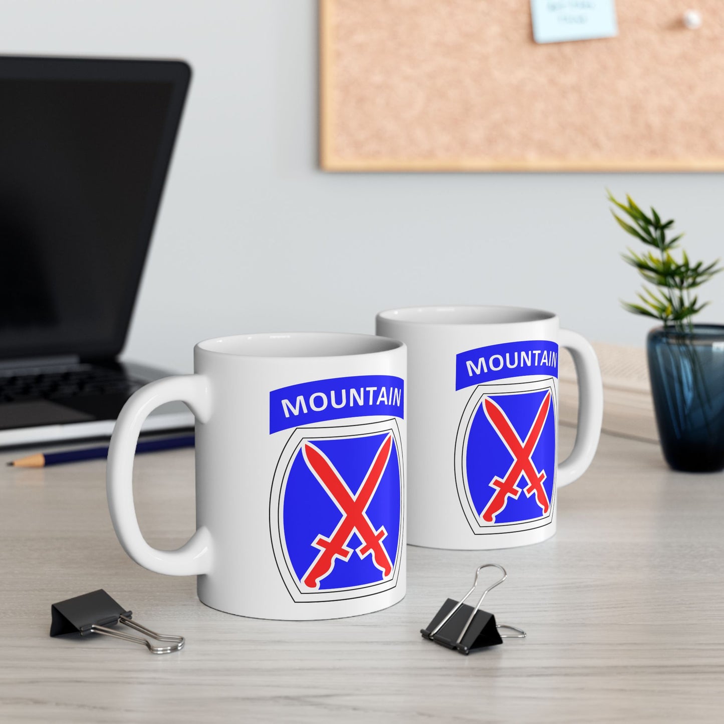 10th Mountain Division Coffee Mug - Double Sided White Ceramic 11oz by TheGlassyLass.com