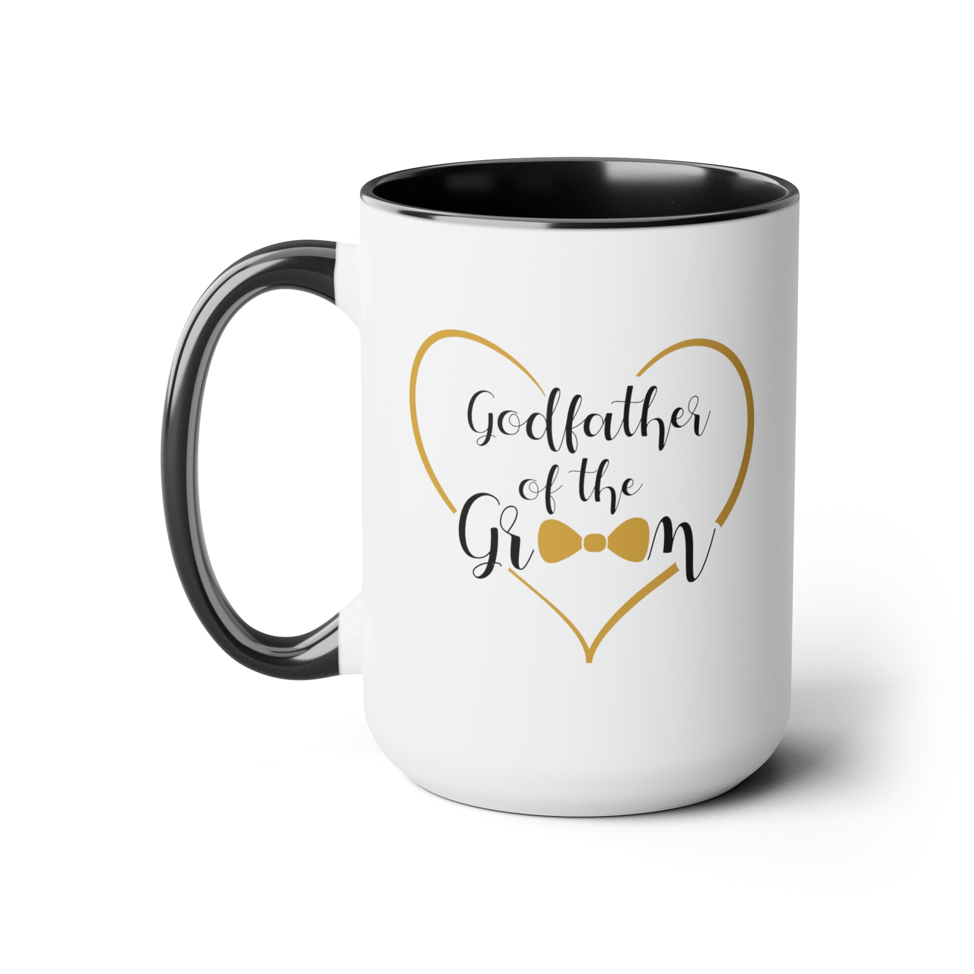 Godfather of the Groom Coffee Mug - Double Sided Black Accent Ceramic 15oz by TheGlassyLass.com