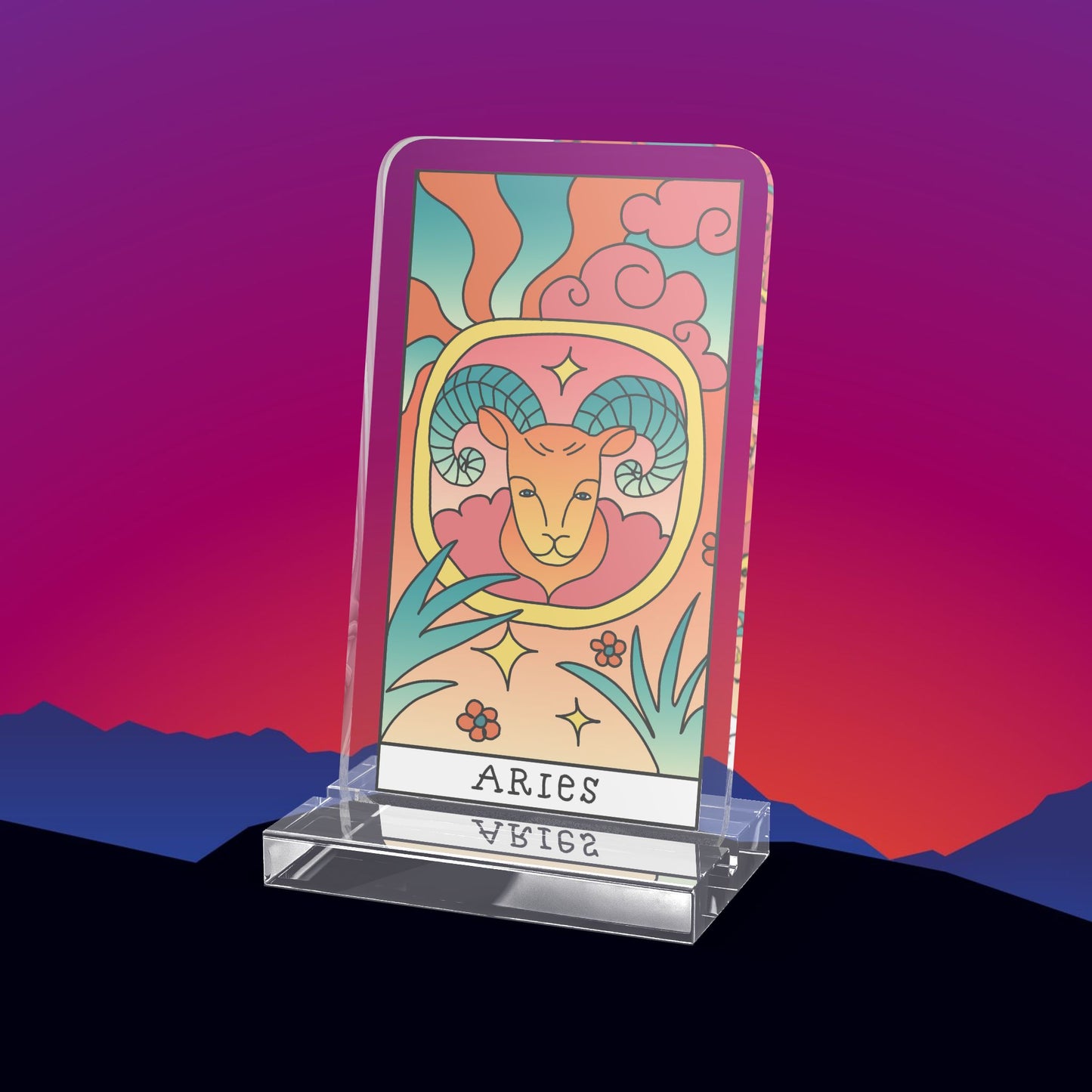 Aries Zodiac Acrylic Standee by TheGlassyLass.com