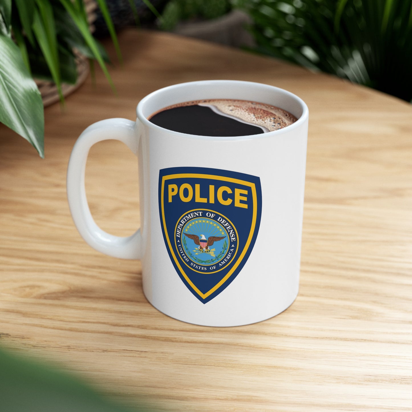 DOD Police Coffee Mug - Double Sided White Ceramic 11oz by TheGlassyLass.com