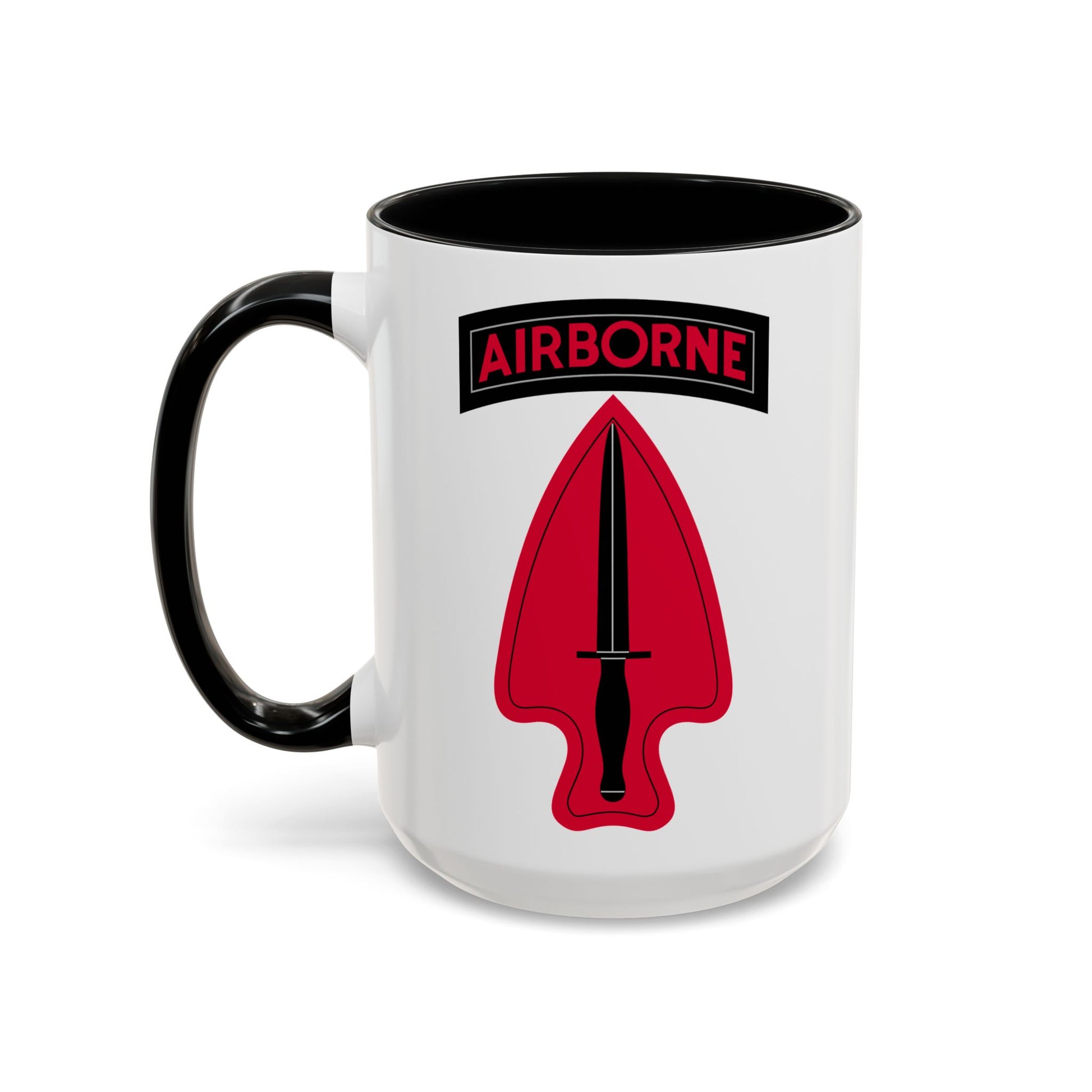 Delta Force Coffee Mug - Double Sided Black Accent White Ceramic 15oz by TheGlassyLass.com