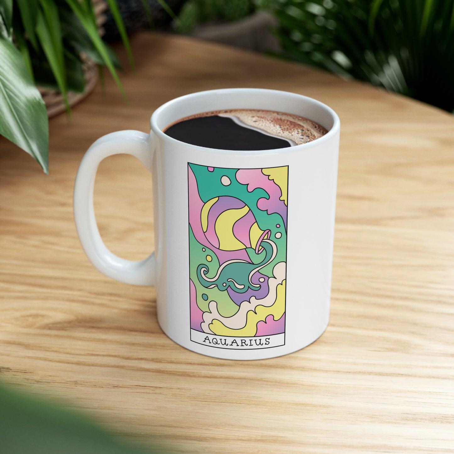 Aquarius Tarot Card Coffee Mug Custom Printed by TheGlassyLass.com Microwave Oven & Dishwasher Safe