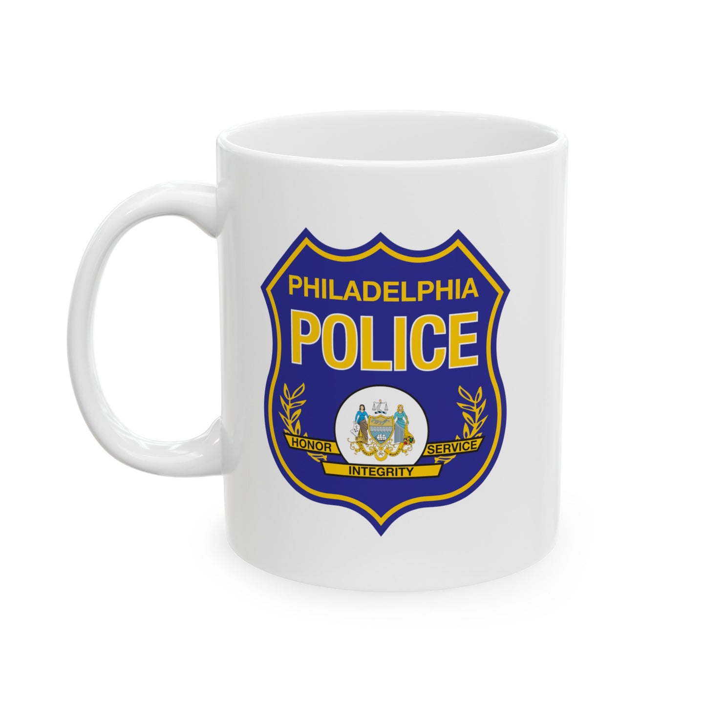 Philadelphia Police Coffee Mug - Double Sided White Ceramic 11oz by TheGlassyLass.com