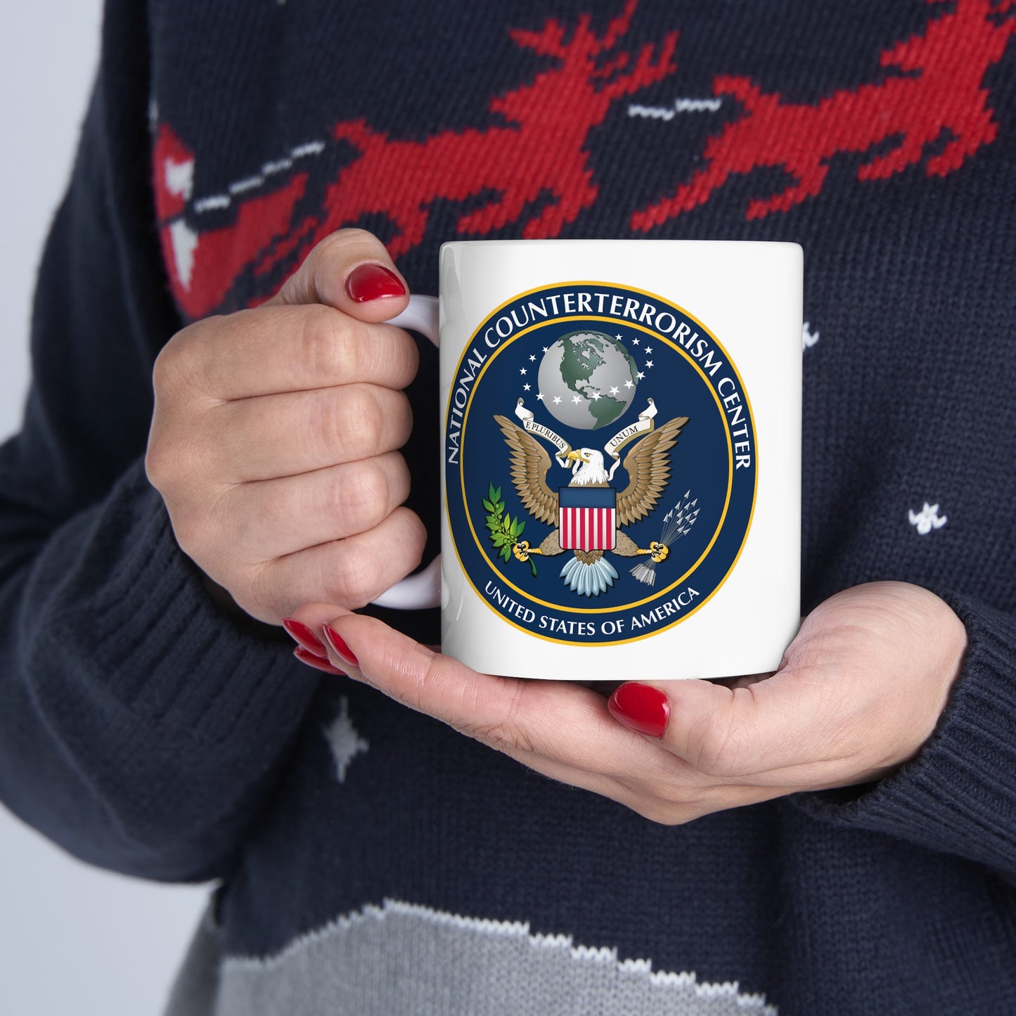 National Counterterrorism Center - Double Sided White Ceramic Coffee Mug 11oz by TheGlassyLass.com