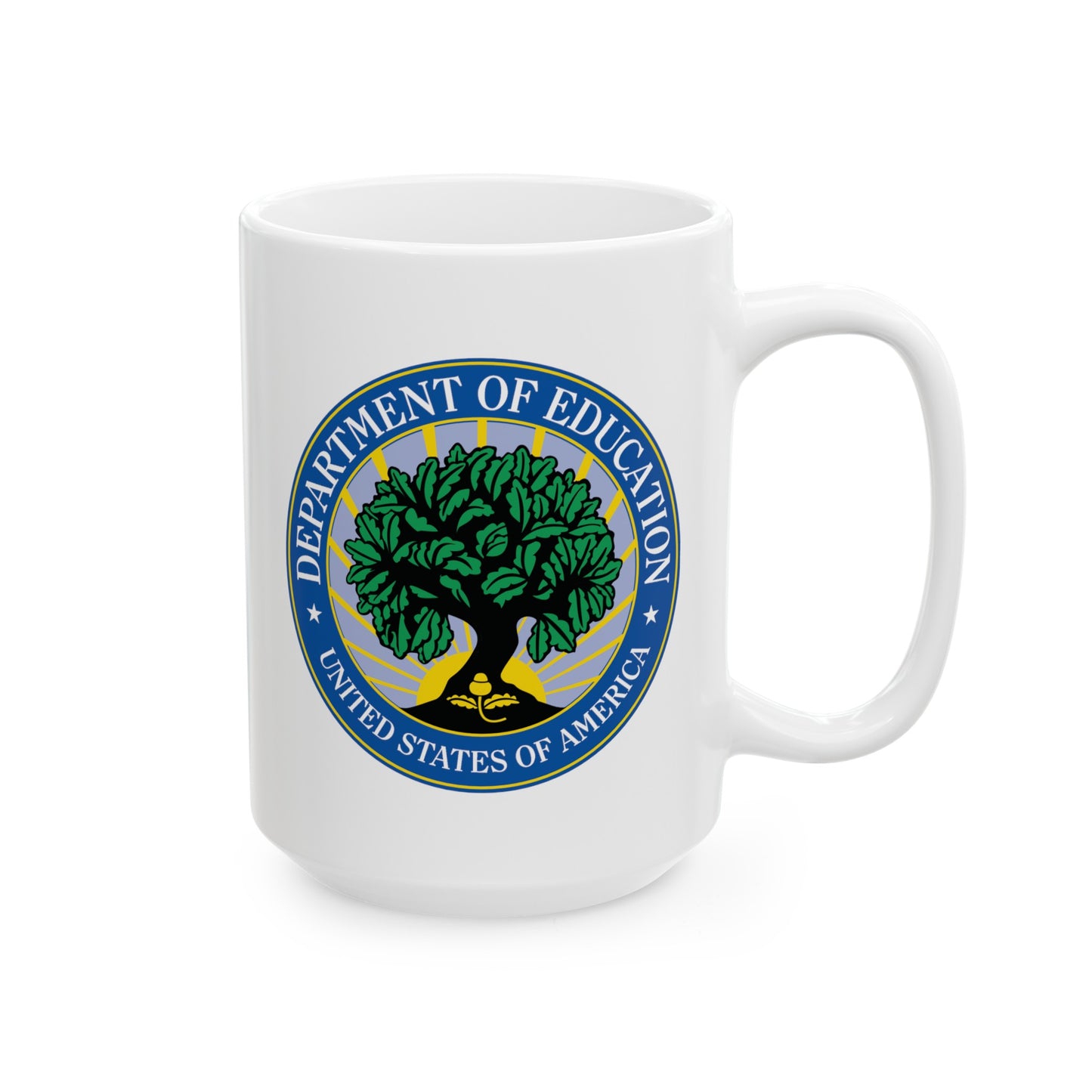 Department of Education Coffee Mug - Double Sided White Ceramic 15oz by TheGlassyLass.com