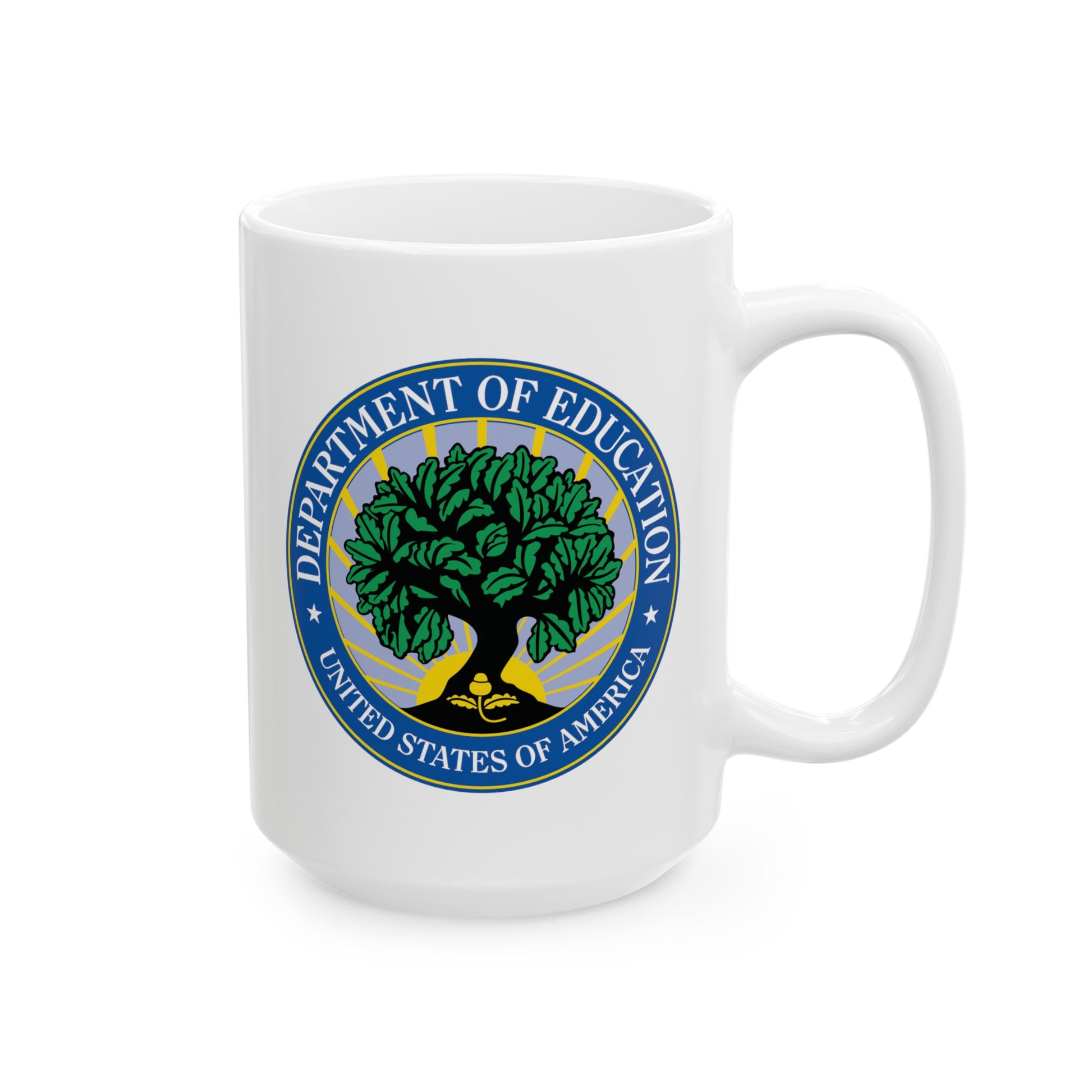 Department of Education Coffee Mug - Double Sided White Ceramic 15oz by TheGlassyLass.com