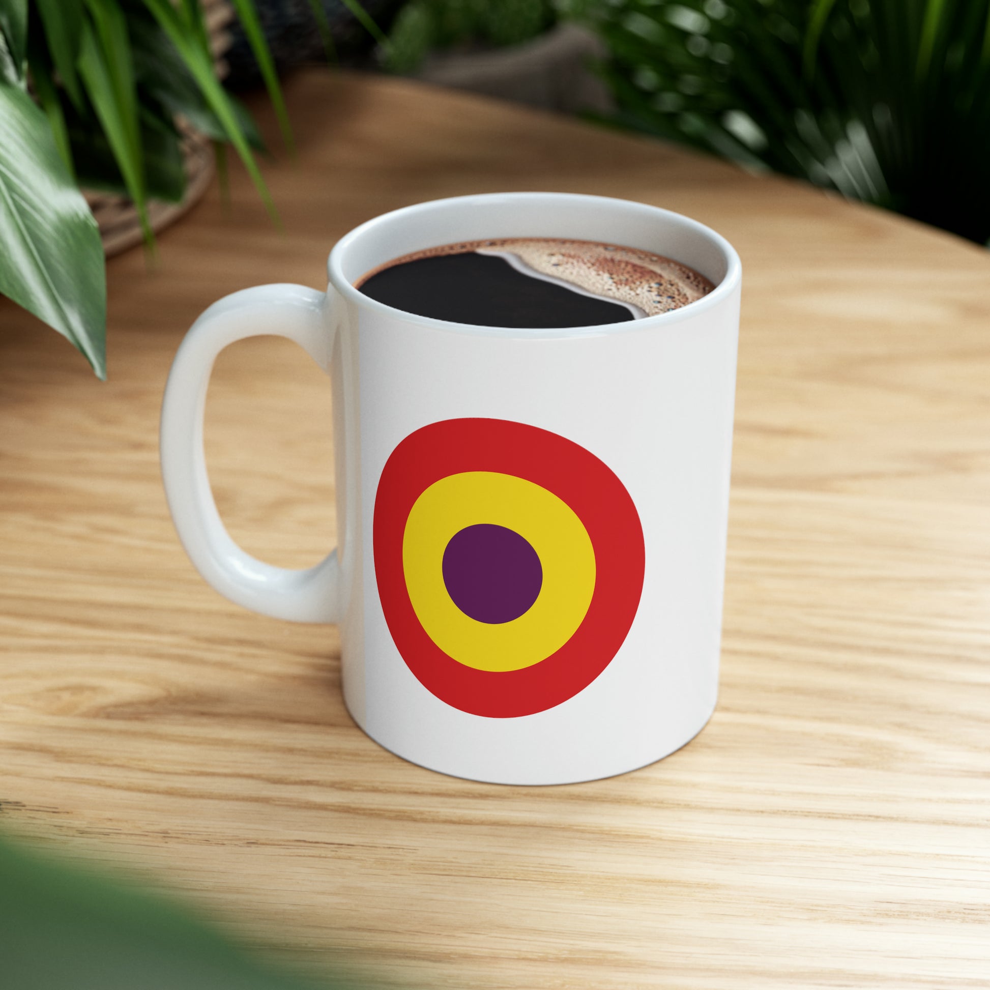 Spanish Air Force Roundel Coffee Mug - Double Sided White Ceramic 11oz - By TheGlassyLass.com