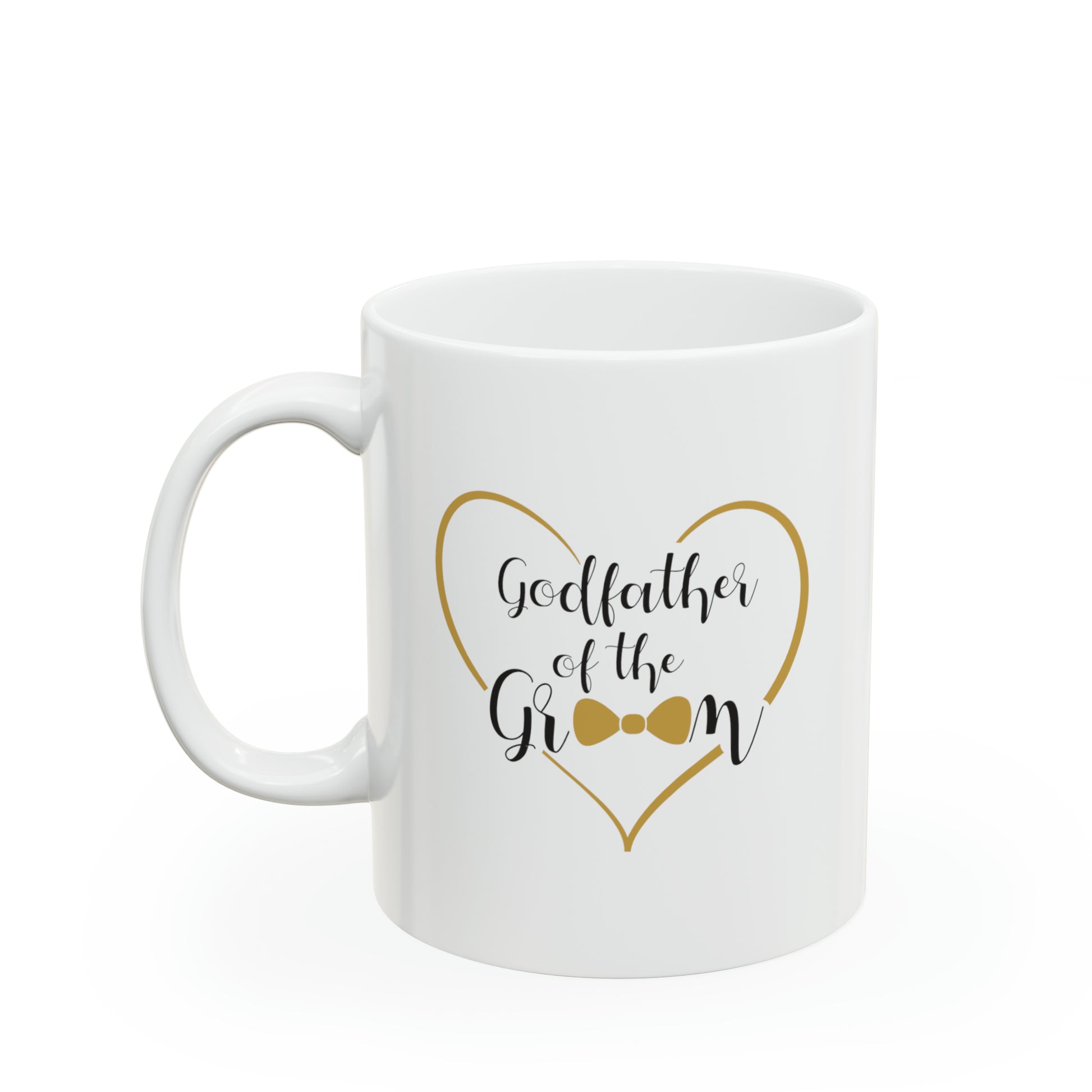 Godfather of the Groom Coffee Mug - Double Sided 11oz White Ceramic by TheGlassyLass.com