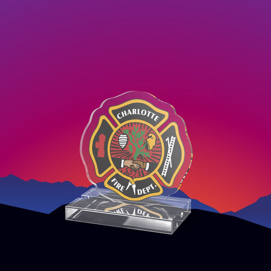 Charlotte Fire Department Acrylic Standee by TheGlassyLass.com