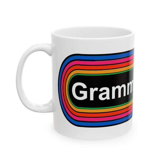 Rainbow Grammar Police Coffee Mug - Wrap Print White Ceramic 11oz - by TheGlassyLass.com