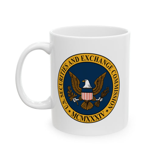 SEC Logo Coffee Mug - Double Sided White Ceramic 11oz by TheGlassyLass.com