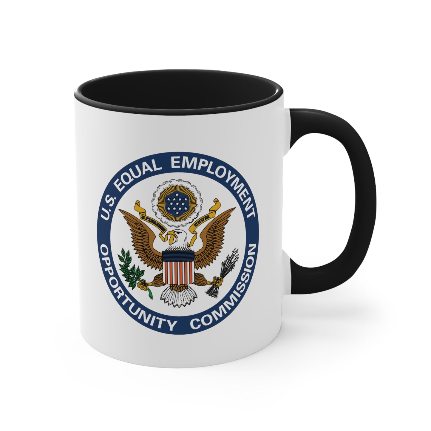 US EEOC Coffee Mug - Double Sided Black Accent White Ceramic 11oz by TheGlassyLass.com