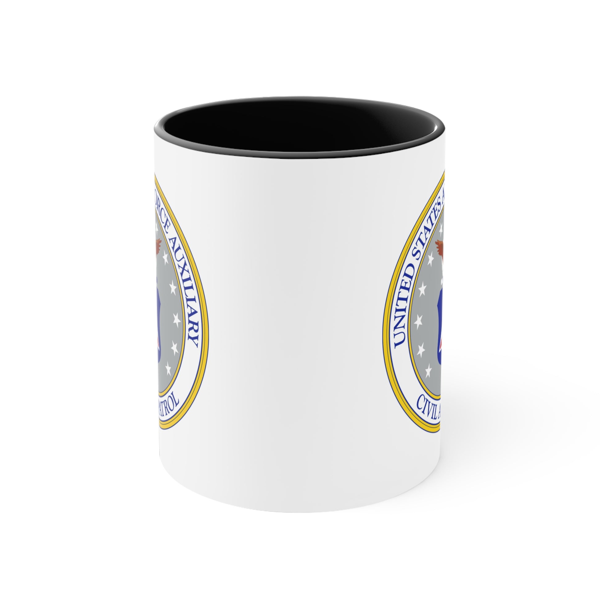 Civil Air Patrol Coffee Mug - Double Sided Black Accent White Ceramic 11oz by TheGlassyLass