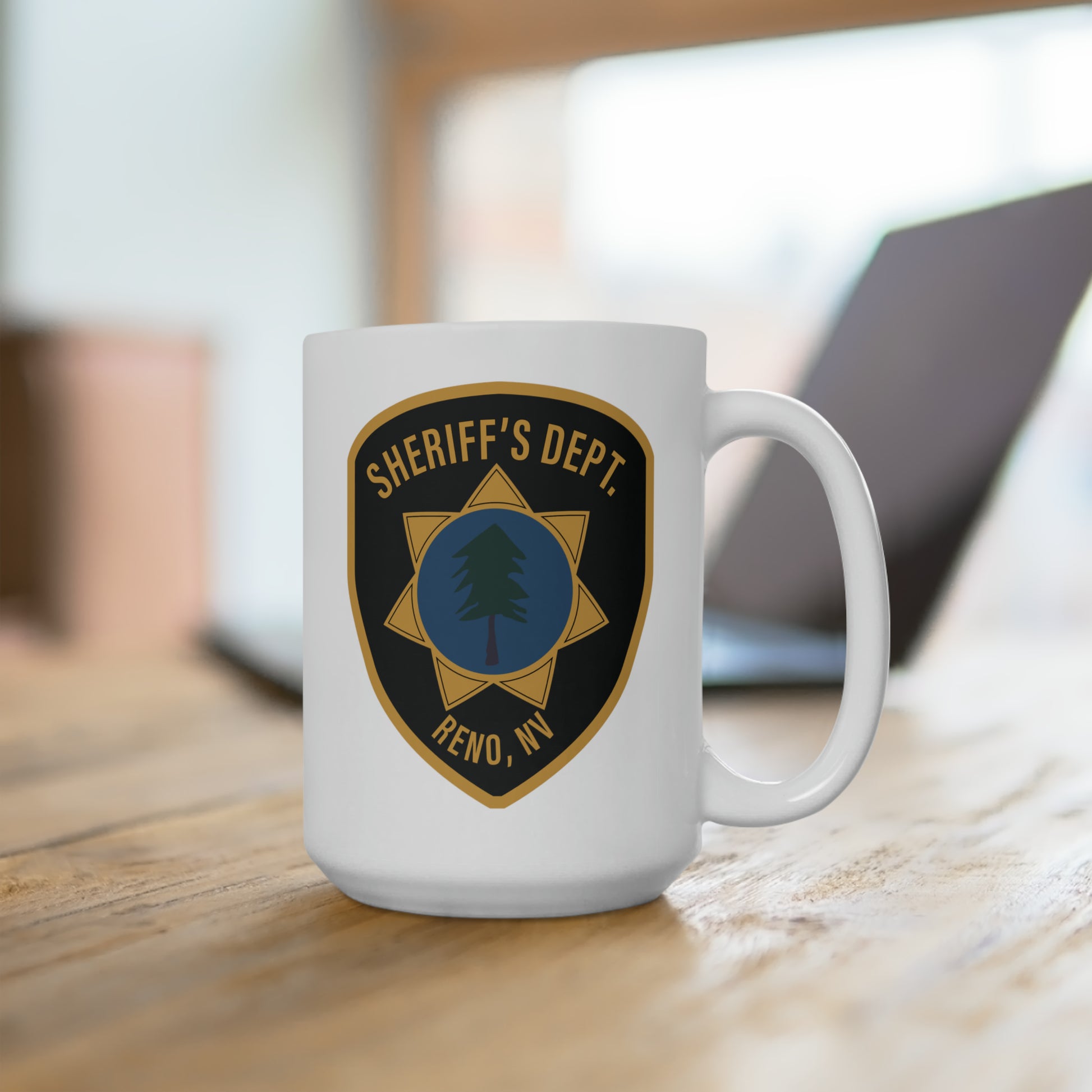 Reno Sheriff's Department Coffee Mug - Double Sided White Ceramic 15oz by TheGlassyLass.com