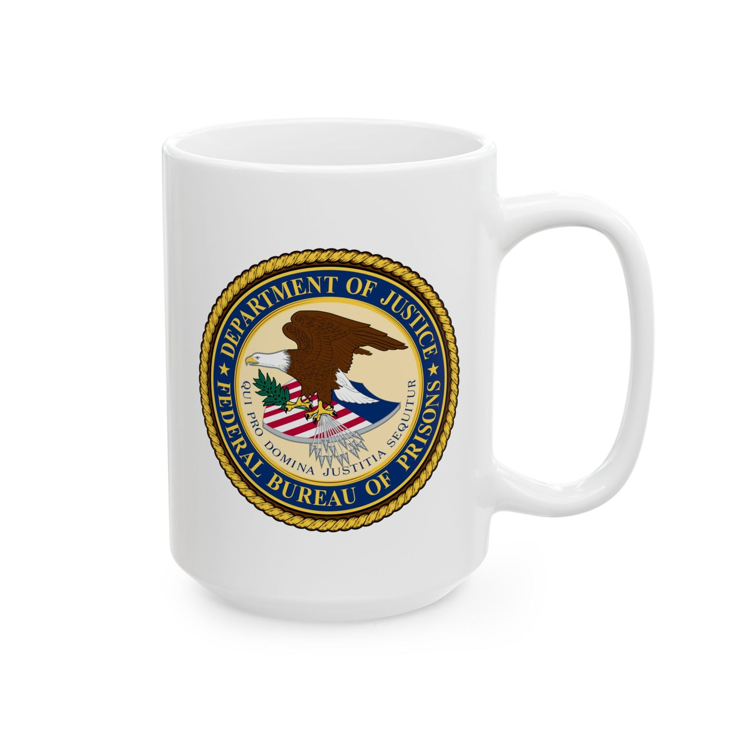 Federal Bureau of Prisons Coffee Mug - Double Sided White Ceramic 15oz by TheGlassyLass.com