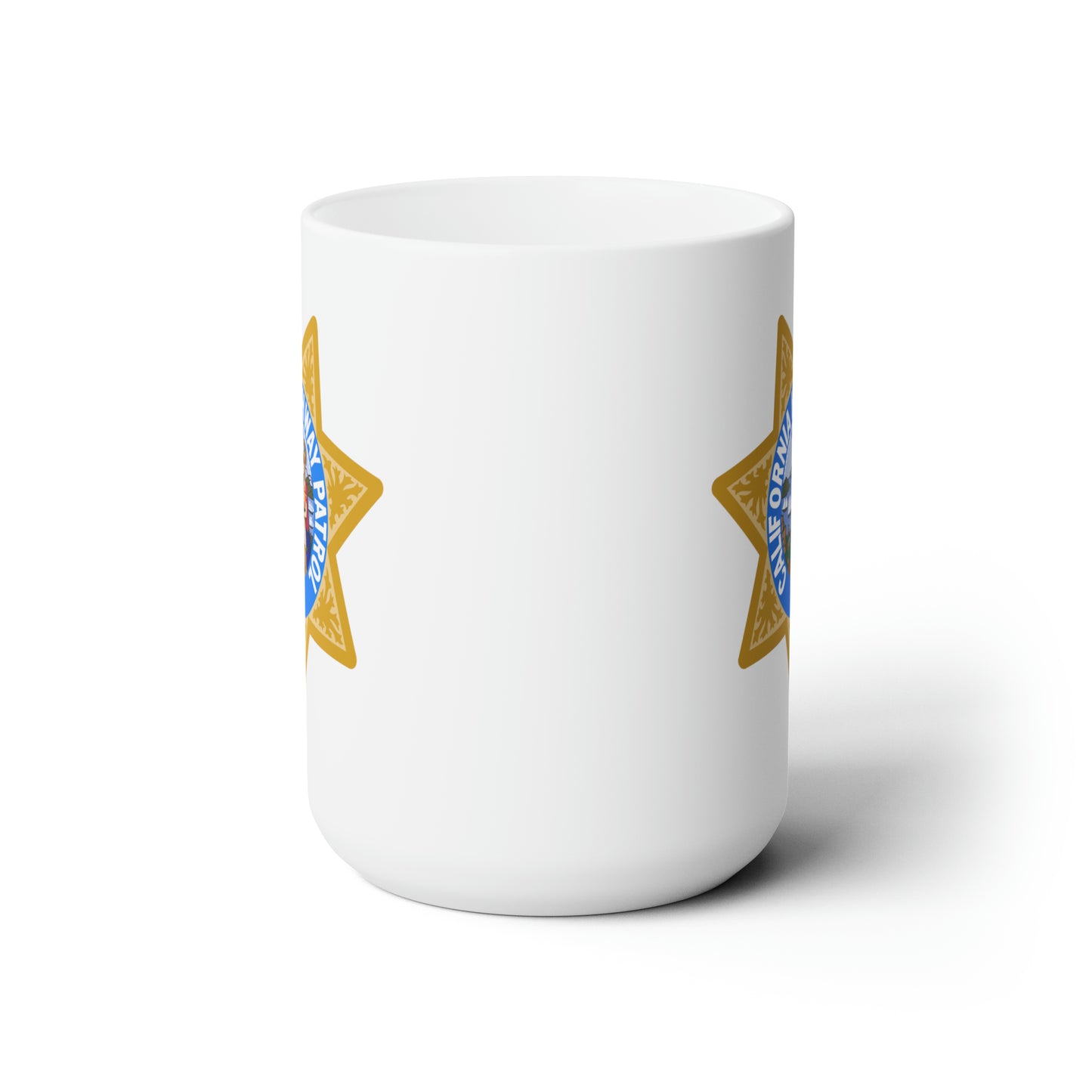 California Highway Patrol Coffee Mug - Double Sided White Ceramic 15oz by TheGlassyLass.com