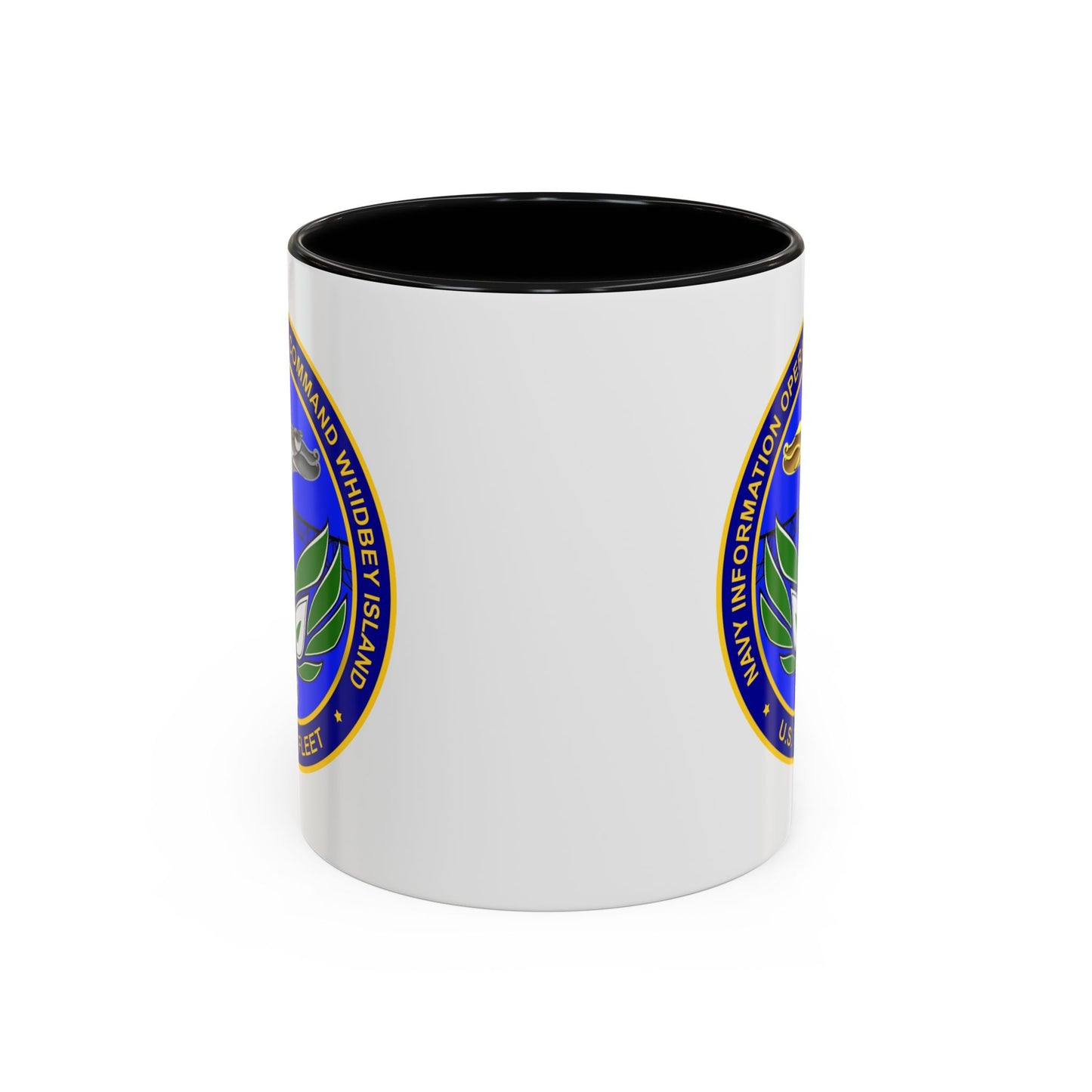 Naval Air Station Whidbey Island Coffee Mug - Double Sided Print, Black Accent White Ceramic, 11oz by TheGlassyLass.com