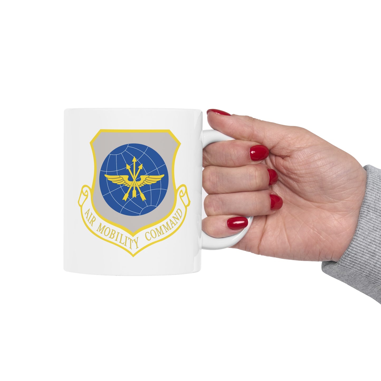 US Air Force Air Mobility Command - Double Sided White Ceramic Coffee Mug 11oz by TheGlassyLass.com