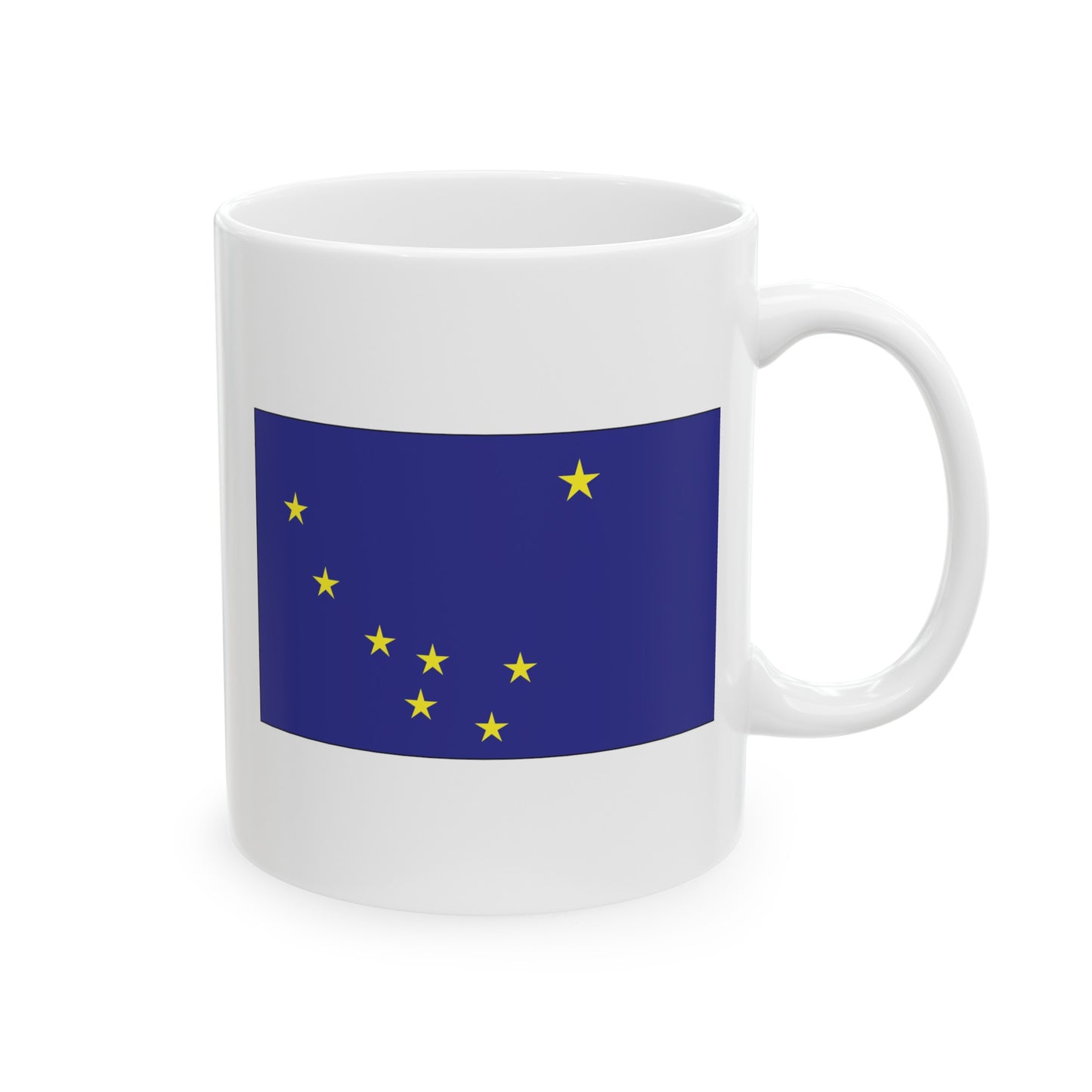 Alaska State Flag - Double Sided White Ceramic Coffee Mug 11oz by TheGlassyLass.com