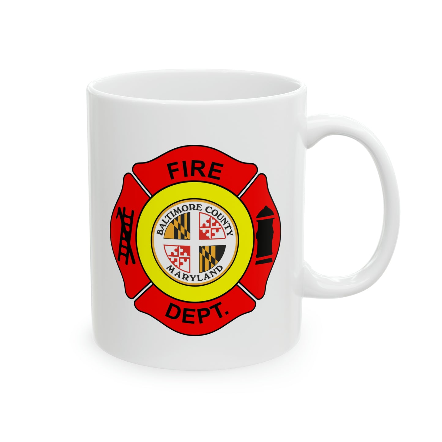 Baltimore Fire Department Coffe Mug - Double Sided White Ceramic 11oz by TheGlassyLass