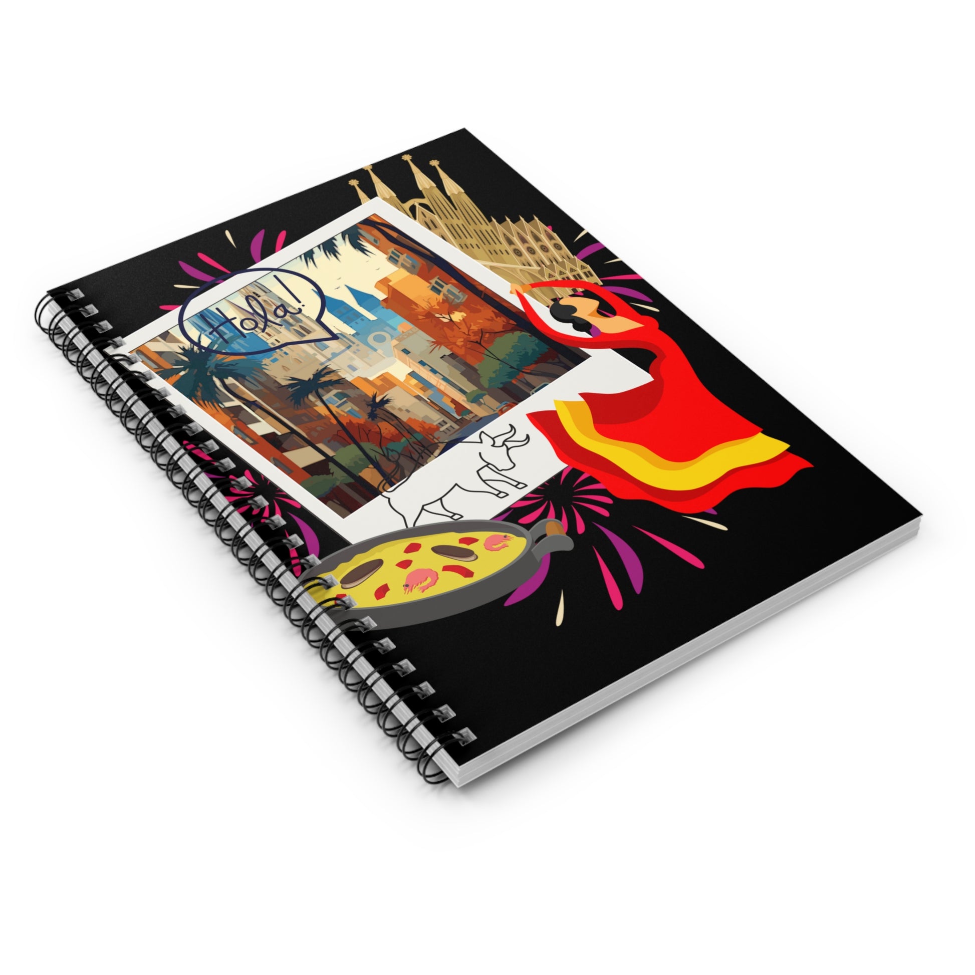 Hola Madrid: Spiral Notebook - Log Books - Journals - Diaries - and More Custom Printed by TheGlassyLass.com