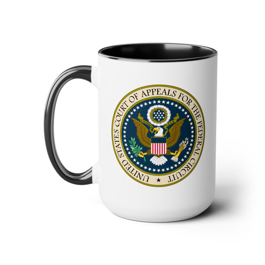 US Court of Appeals Coffee Mug - Double Sided Black Accent White Ceramic 15oz by TheGlassyLass.com