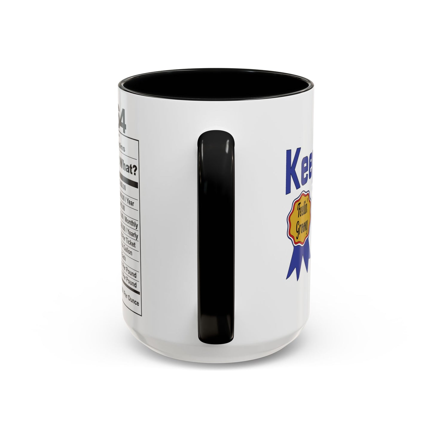 Keepin it Real Since 1964 Coffee Mug - Double Sided Print, Black Accent White Ceramic, 15oz by TheGlassyLass.com