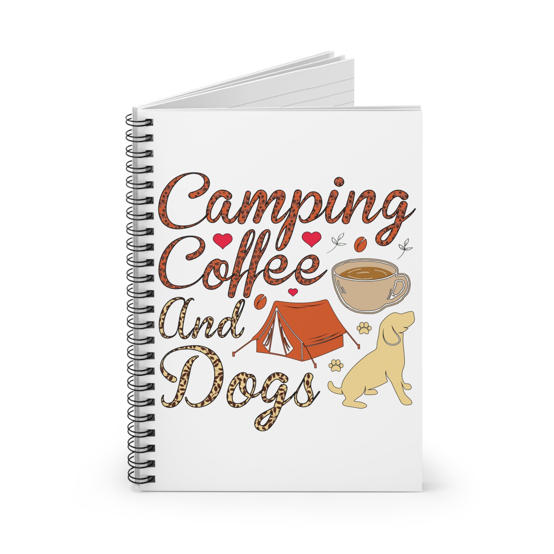 Camping Coffee and Dogs: Spiral Notebook - Log Books - Journals - Diaries - and More Custom Printed by TheGlassyLass