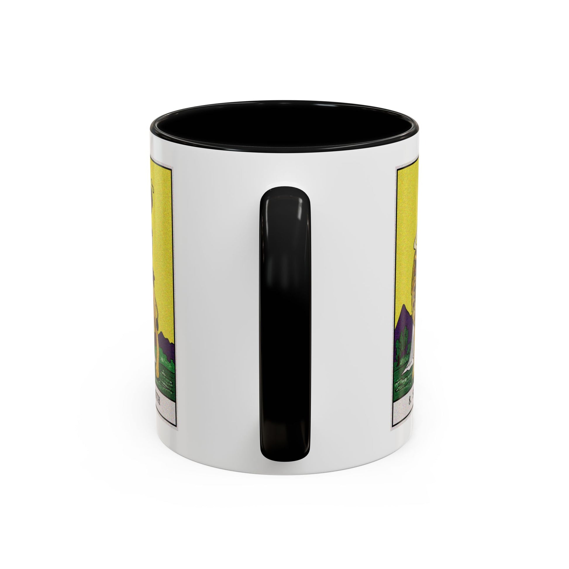 Strength Tarot Card Coffee Mug - Double Sided Print, White Ceramic, 11oz by TheGlassyLass.com