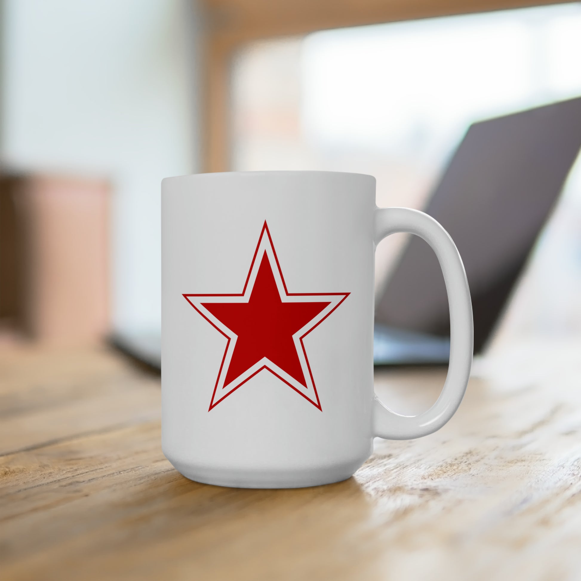 Russian Air Force Roundel Coffee Mug - Double Sided White Ceramic 15oz - by TheGlassyLass.com