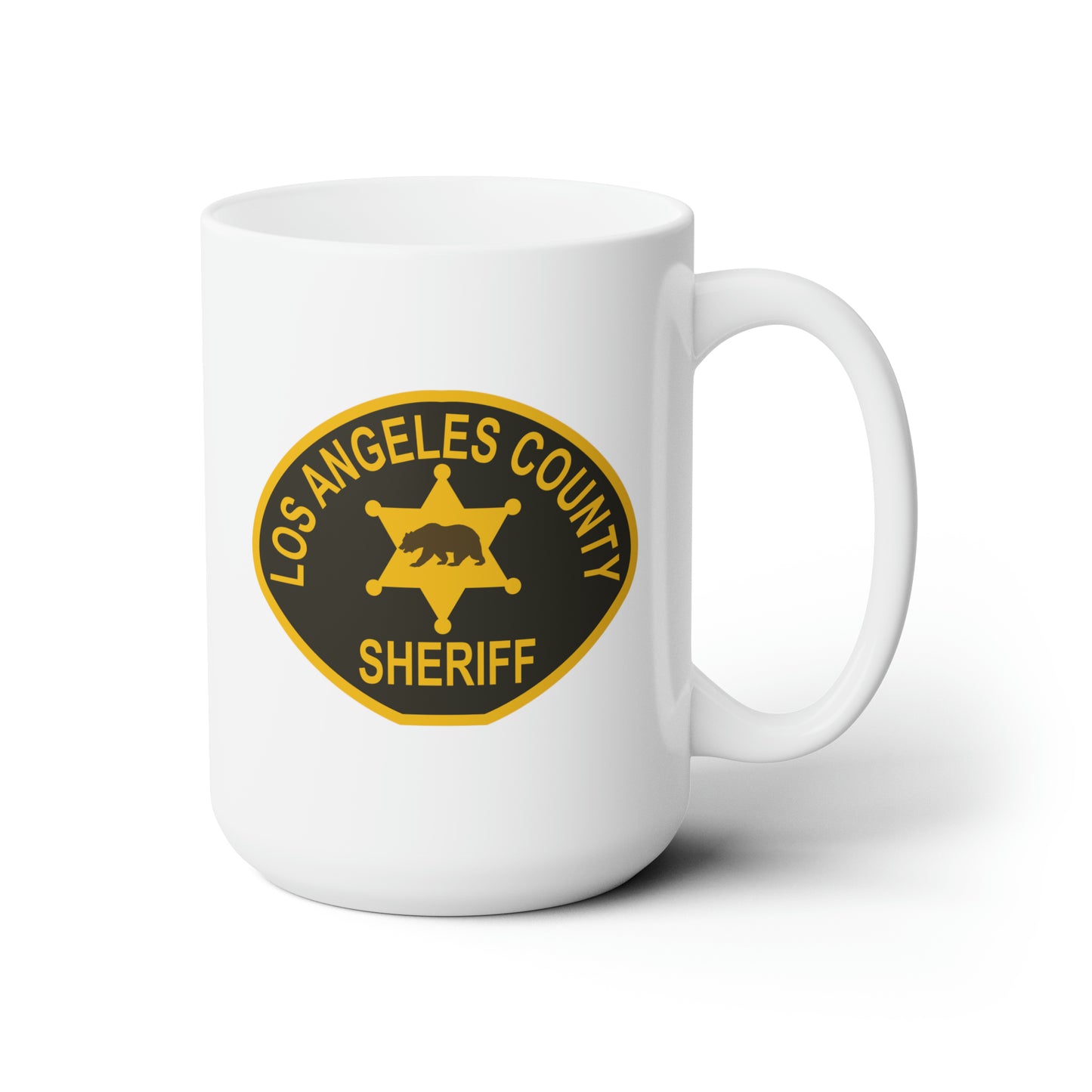 Los Angeles County Sheriff Coffee Mug&nbsp; - Double Sided White Ceramic 15oz by TheGlassyLass.com