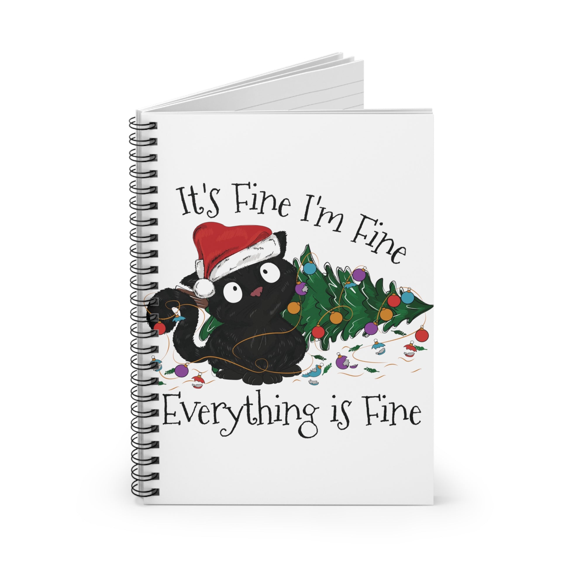 Christmas Cat: Spiral Notebook - Log Books - Journals - Diaries - and More Custom Printed by TheGlassyLass