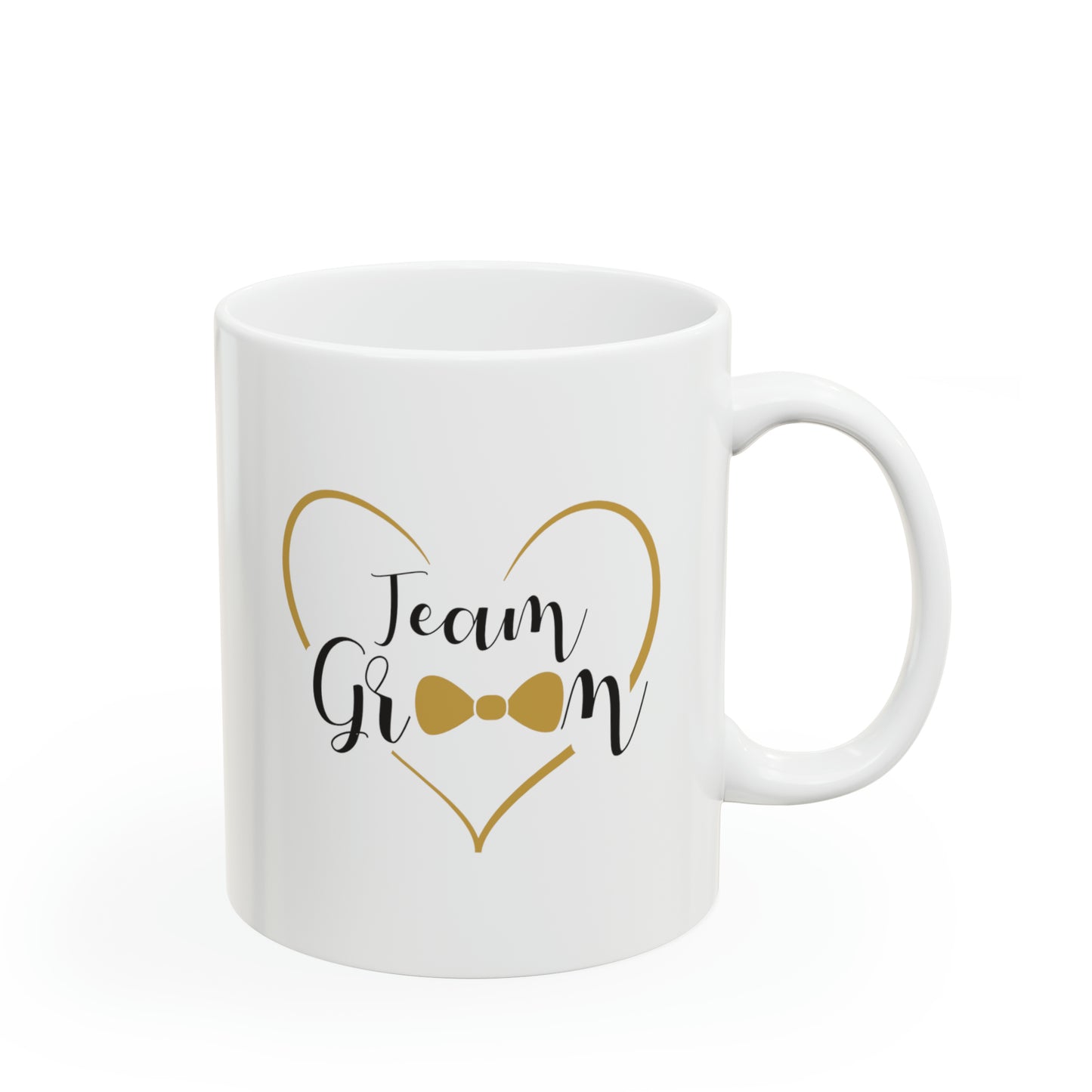 Team Groom Coffee Mug - Double Sided 11oz White Ceramic by TheGlassyLass.com