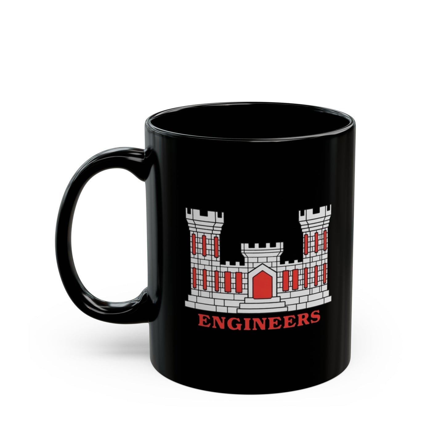 Double Sided Army Corps of Engineers Coffee Mug in Black by TheGlassyLass