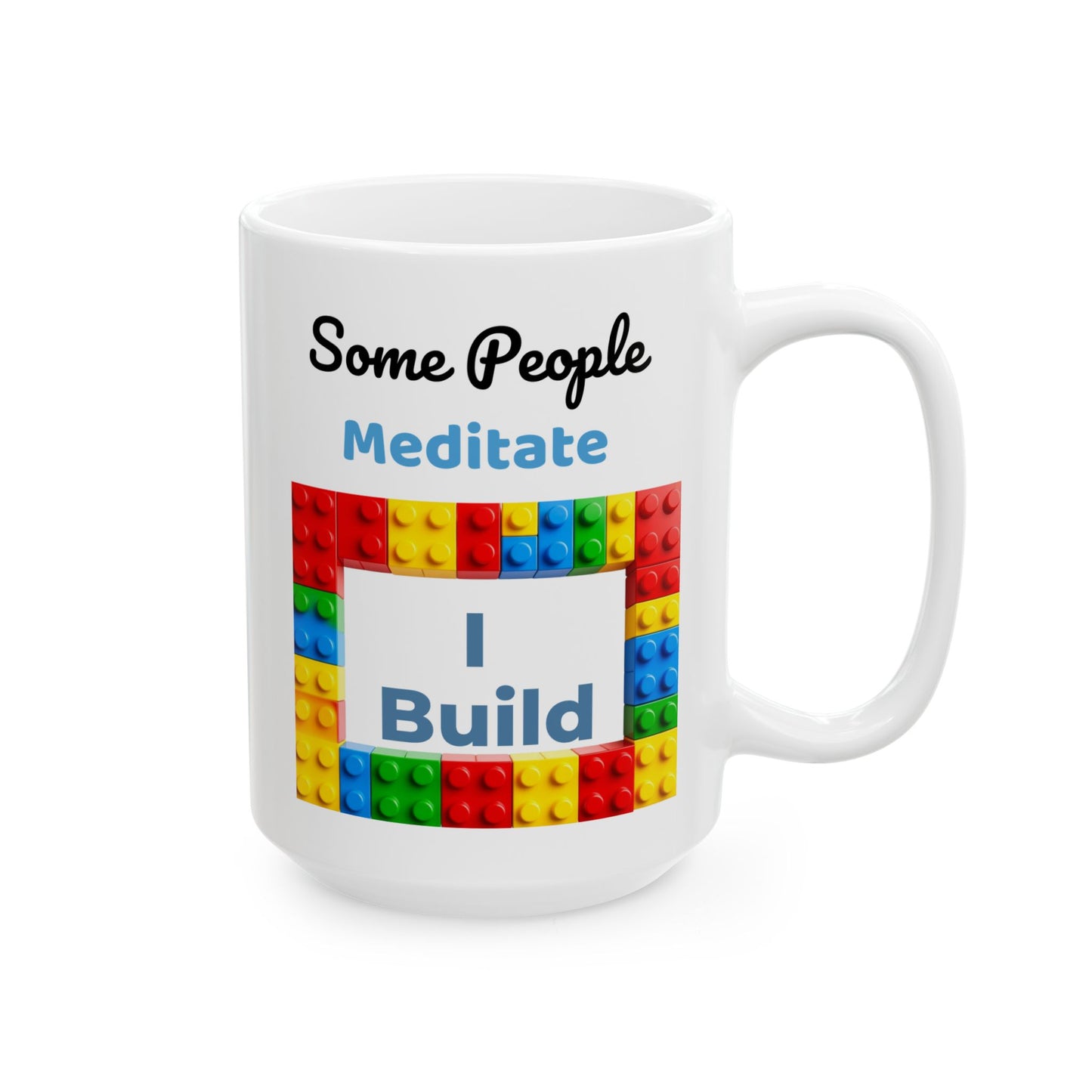 LEGO Build Coffee Mug - Double Sided White Ceramic 15oz by TheGlassyLass.com