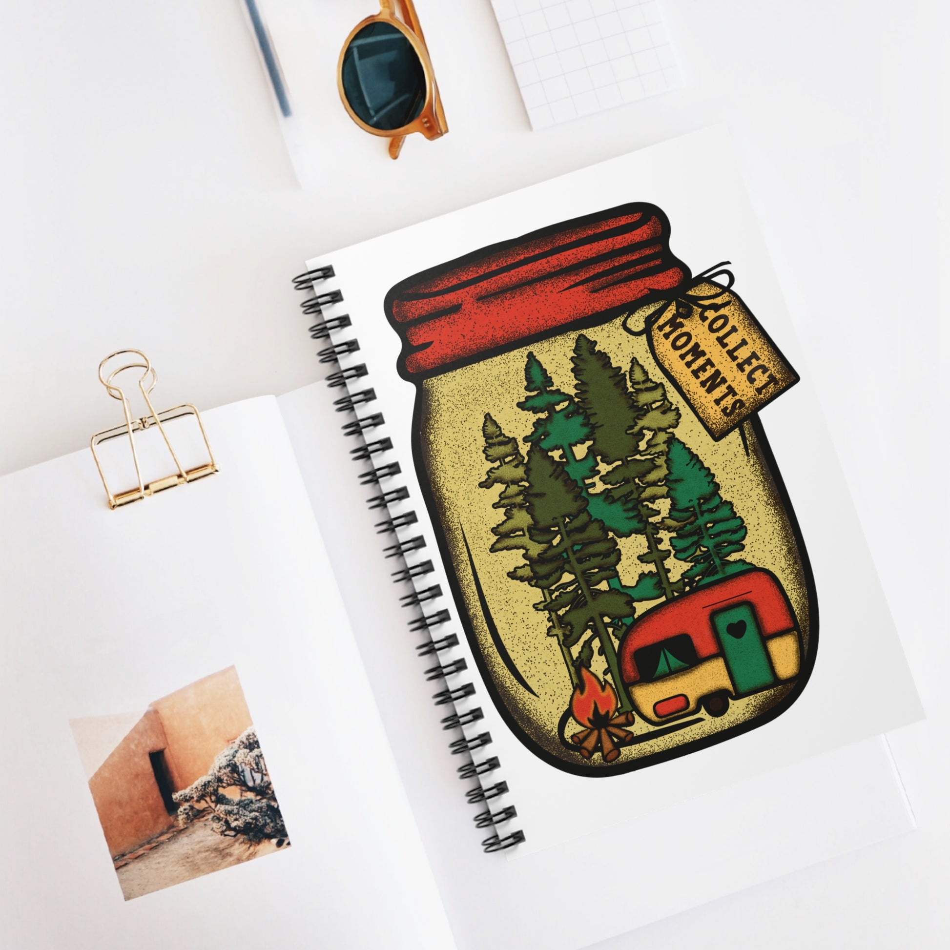 Camping Jar: Spiral Notebook - Log Books - Journals - Diaries - and More Custom Printed by TheGlassyLass