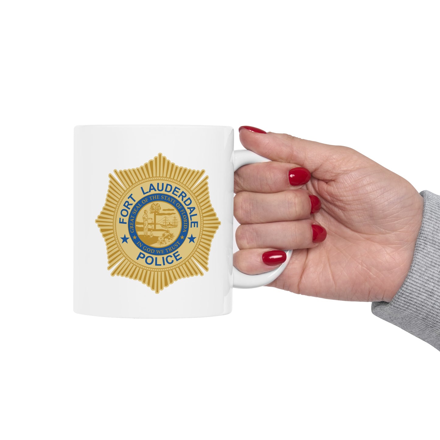 Fort Lauderdale Police Coffee Mug - Double Sided White Ceramic 11oz by TheGlassyLass.com